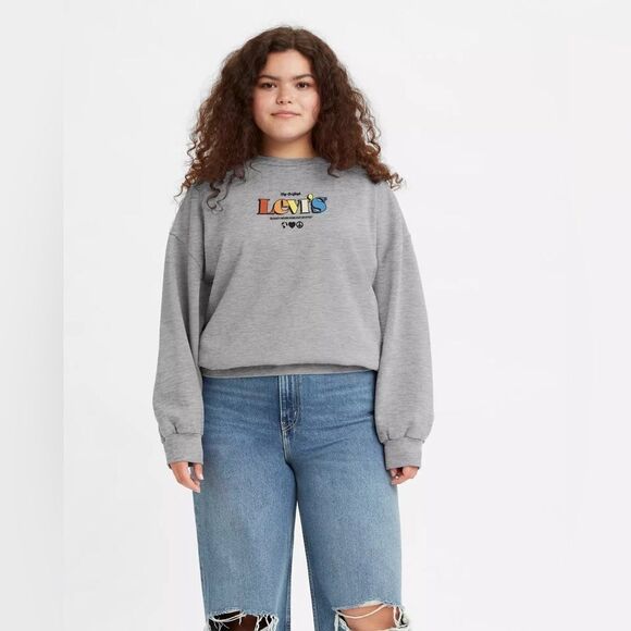 Levi's Women's Grey Graphic Prism Sweatshirt in XS (Oversized) - Picture 3 of 8